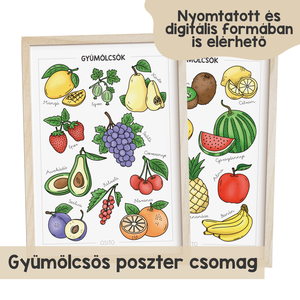 Gyümölcsös poszter csomag (2 db A4 poszter), Otthon & Életmód, Dekoráció, Kép & Falikép, Poszter, Fotó, grafika, rajz, illusztráció, MESKA