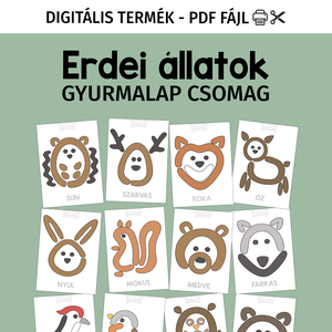 Erdei állatos gyurmalap csomag - PDF - Meska.hu