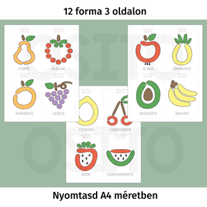 Gyümölcsök gyurmalap csomag - PDF - játék & sport - készségfejlesztő és logikai játék - oktató játékok - Meska.hu