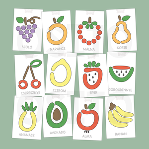 Gyümölcsök gyurmalap csomag - PDF - játék & sport - készségfejlesztő és logikai játék - oktató játékok - Meska.hu