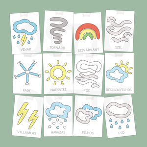 Időjárás gyurmalap csomag - PDF - játék & sport - készségfejlesztő és logikai játék - oktató játékok - Meska.hu