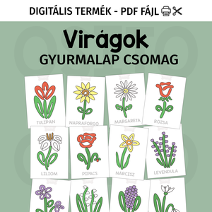 Virágok gyurmalap csomag - PDF, Játék & Sport, Készségfejlesztő és Logikai játék, Oktató játékok, Fotó, grafika, rajz, illusztráció, MESKA