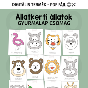Állatkerti állatok gyurmalap csomag - PDF - Meska.hu