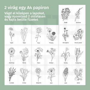 Virágos színező csomag - PDF - otthon & életmód - papír, írószer - színező - Meska.hu
