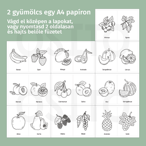Gyümölcsös színező csomag - PDF - otthon & életmód - papír, írószer - színező - Meska.hu