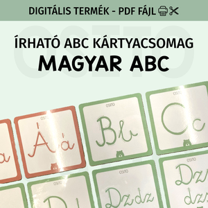 Írható magyar ABC kártyacsomag - PDF - Meska.hu