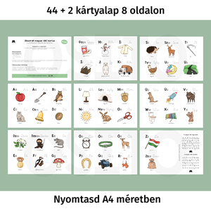 Illusztrált magyar ABC kártya, 44 darabos kiterjesztett kártyacsomag - PDF - játék & sport - készségfejlesztő és logikai játék - oktató játékok - Meska.hu