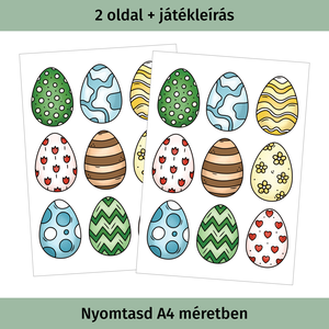 Húsvéti tojások kártyajáték - PDF - játék & sport - készségfejlesztő és logikai játék - szín és formaválogató játékok - Meska.hu