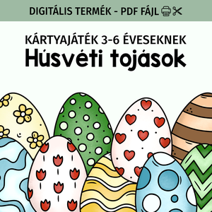Húsvéti tojások kártyajáték - PDF, Játék & Sport, Készségfejlesztő és Logikai játék, Szín és formaválogató játékok, Fotó, grafika, rajz, illusztráció, MESKA