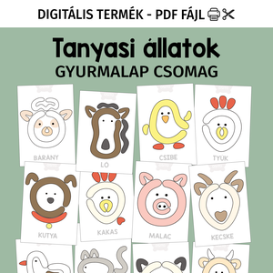 Tanyasi állatok gyurmalap csomag - PDF - Meska.hu