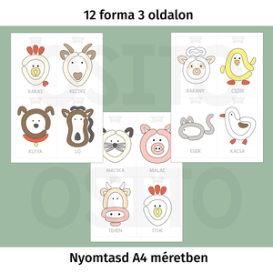 Tanyasi állatok gyurmalap csomag - PDF - játék & sport - készségfejlesztő és logikai játék - oktató játékok - Meska.hu