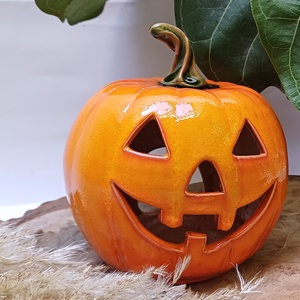 Kerámia tökfej - otthon & életmód - dekoráció - halloween - halloweeni figurák - Meska.hu
