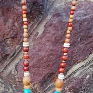 Fagyöngy és türkiz köves nyaklánc, nyakék  - ékszer - nyaklánc - gyöngyös nyaklánc - Meska.hu