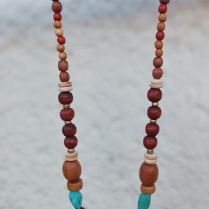 Fagyöngy és türkiz köves nyaklánc, nyakék  - ékszer - nyaklánc - gyöngyös nyaklánc - Meska.hu