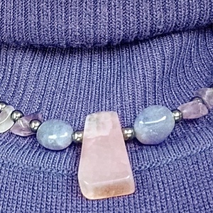  Hematit, zöld achát ásvány nyaklánc, nyakék , Ékszer, Nyaklánc, Gyöngyös nyaklánc, Ékszerkészítés, MESKA