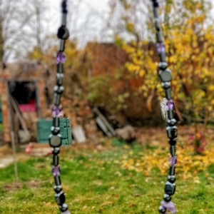  Hematit, zöld achát ásvány nyaklánc, nyakék  - ékszer - nyaklánc - gyöngyös nyaklánc - Meska.hu