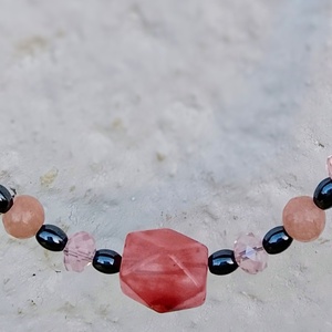 Barack szín és hematit kövekből nyaklánc, nyakék , Ékszer, Nyaklánc, Gyöngyös nyaklánc, Ékszerkészítés, MESKA