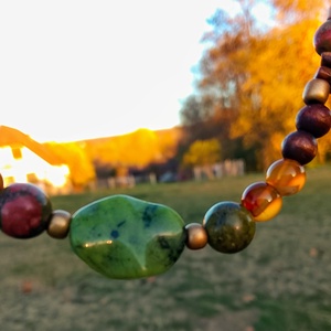 Fagyöngy és ásványköves nyaklánc , Ékszer, Nyaklánc, Gyöngyös nyaklánc, Ékszerkészítés, MESKA