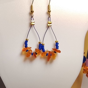 Fülbevaló ásvánnyal  - ékszer - fülbevaló - lógó fülbevaló - Meska.hu