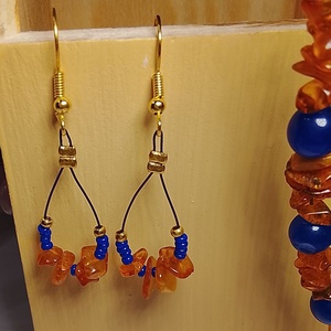 Fülbevaló ásvánnyal  - ékszer - fülbevaló - lógó fülbevaló - Meska.hu