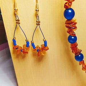 Fülbevaló ásvánnyal  - ékszer - fülbevaló - lógó fülbevaló - Meska.hu