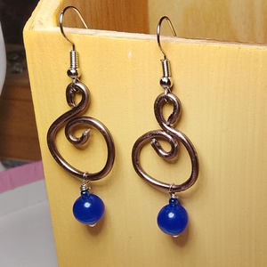 Fülbevaló  kék üveggyöngy , Ékszer, Fülbevaló, Lógó fülbevaló, Mindenmás, MESKA