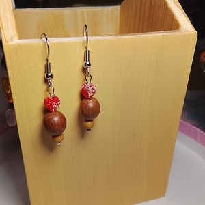 Fülbevaló  piros szívvel , Ékszer, Fülbevaló, Lógó fülbevaló, Mindenmás, MESKA