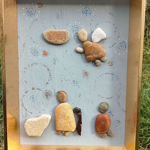 Angyalka kőkép - otthon & életmód - dekoráció - kép & falikép - kavics kép - Meska.hu