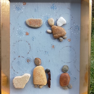 Angyalka kőkép - otthon & életmód - dekoráció - kép & falikép - kavics kép - Meska.hu