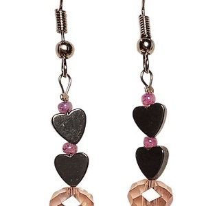 Fülbevaló  hematit és üveggyöngy , Ékszer, Fülbevaló, Lógó fülbevaló, Mindenmás, MESKA