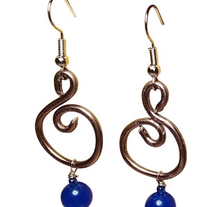 Fülbevaló  kék üveggyöngy , Ékszer, Fülbevaló, Lógó fülbevaló, Mindenmás, MESKA