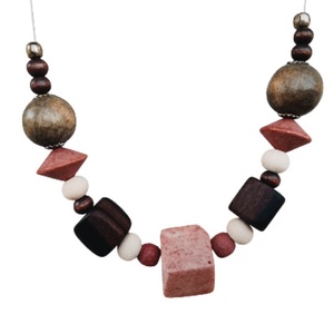 Zöld barna bordó nyaklánc, nyakék , Ékszer, Nyaklánc, Gyöngyös nyaklánc, Ékszerkészítés, MESKA