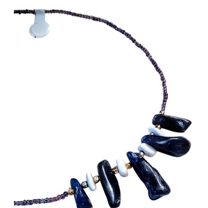 Ásvány és kagyló nyaklánc, nyakék , Ékszer, Nyaklánc, Gyöngyös nyaklánc, Ékszerkészítés, MESKA