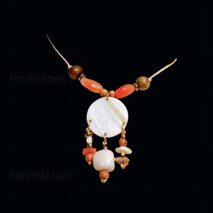 Nyaklánc kagylóval és achát kövekkel, Ékszer, Nyaklánc, Gyöngyös nyaklánc, Mindenmás, MESKA