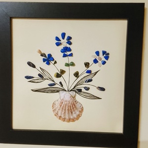 Féldrágakő és kagyló falikép , Otthon & Életmód, Dekoráció, Kép & Falikép, Kavics kép, , MESKA