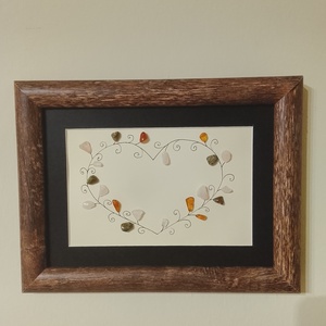 Féldrágakövekkel kirakott  szív falikép , Otthon & Életmód, Dekoráció, Kép & Falikép, Kavics kép, Mindenmás, MESKA