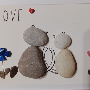 Féldrágakő és kavics falikép , Otthon & Életmód, Dekoráció, Kép & Falikép, Kavics kép, , MESKA