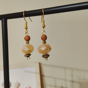 Fülbevaló bézs színű , Ékszer, Fülbevaló, Lógó fülbevaló, Mindenmás, MESKA