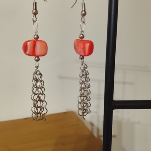 Fülbevaló rózsaszín kagyló , Ékszer, Fülbevaló, Lógó fülbevaló, Mindenmás, MESKA