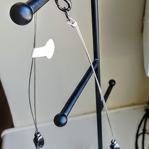 Rózsaszín és szürke ásvány nyaklánc - ékszer - nyaklánc - gyöngyös nyaklánc - Meska.hu