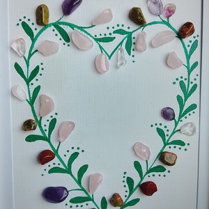 Szívecske mintás kép - ékszer - nyaklánc - gyöngyös nyaklánc - Meska.hu