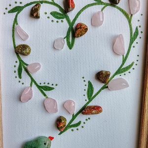 Madárka -  ásvány kép - ékszer - nyaklánc - gyöngyös nyaklánc - Meska.hu