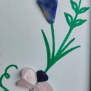 Szívecske mintás ásvány kép - ékszer - nyaklánc - gyöngyös nyaklánc - Meska.hu