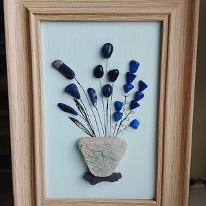 Cserepes virág ásvány kép - ékszer - nyaklánc - gyöngyös nyaklánc - Meska.hu