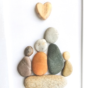 Szerető család kő /kavics falikép  - otthon & életmód - dekoráció - kép & falikép - kavics kép - Meska.hu