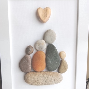 Szerető család kő /kavics falikép , Otthon & Életmód, Dekoráció, Kép & Falikép, Kavics kép, , MESKA