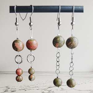 Fülbevaló zöld narancs színű, Ékszer, Fülbevaló, Lógó fülbevaló, Mindenmás, MESKA