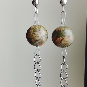 Fülbevaló zöld narancs színű, Ékszer, Fülbevaló, Lógó fülbevaló, Mindenmás, MESKA