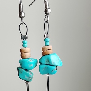 Fülbevaló  türkiz színű  - ékszer - fülbevaló - lógó fülbevaló - Meska.hu
