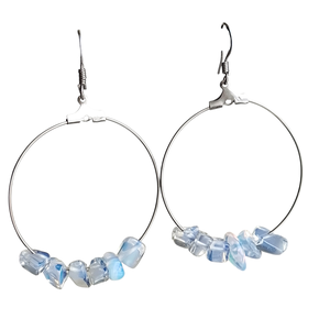 Fülbevaló  holdkő darabokból  - Meska.hu